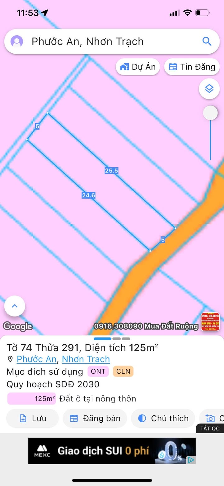 Đất thổ cư Phước An Nhơn Trạch 125m² giá 1.2 tỷ - Cơ hội đầu tư tuyệt vời!