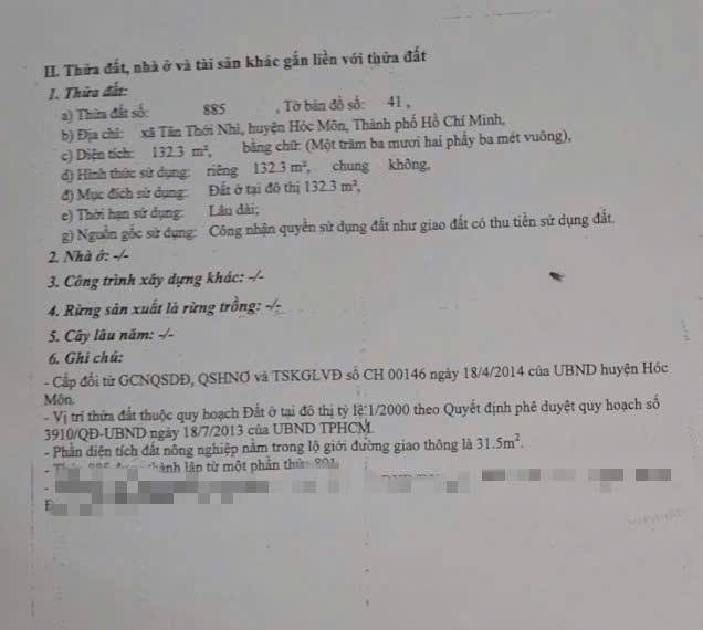 Đất nền Tân Thới Nhì Hóc Môn 130m² giá 3.4 tỷ - Sổ hồng chính chủ
