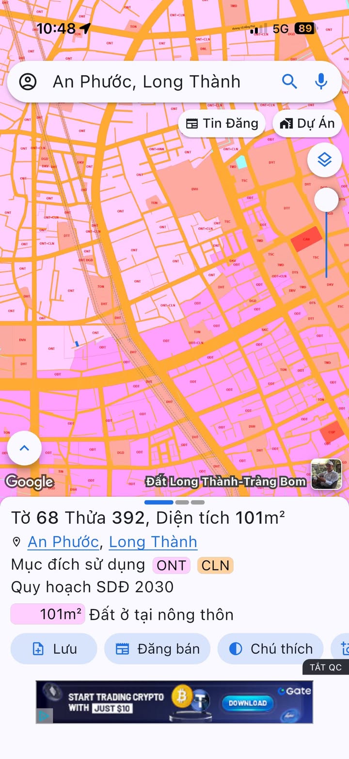 Đất nền An Phước Long Thành 101m² giá 1 tỷ - Đường ô tô, khu dân cư đông đúc!