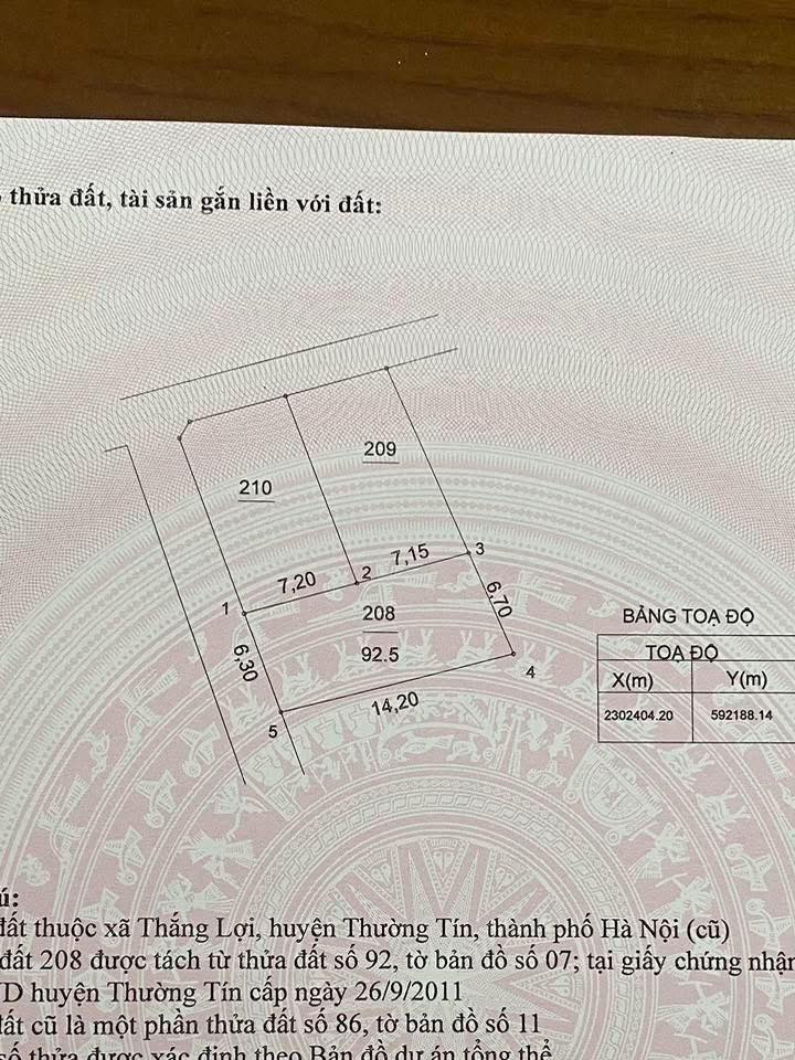 Đất Thắng Lợi, Thường Tín 92,5m² giá 4,6 tỷ - Nở hậu hút lộc, ô tô vào tận nơi!
