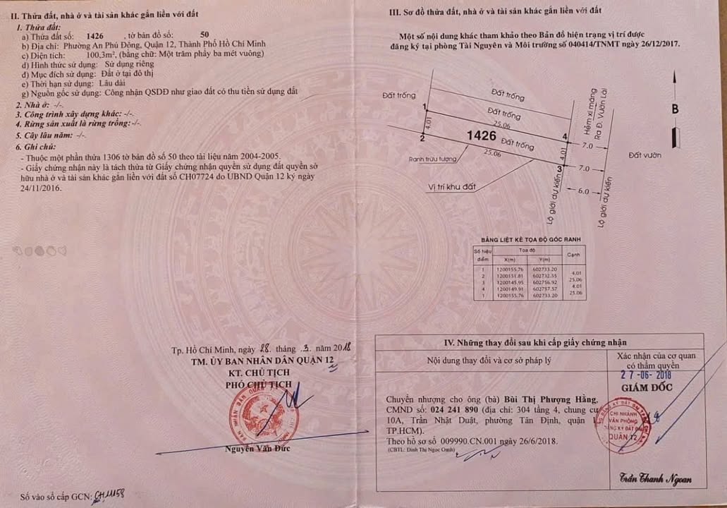 Đất nền hẻm 94 Vườn Lài, quận 12, 100m² giá 7.5 tỷ - Cơ hội đầu tư tuyệt vời!