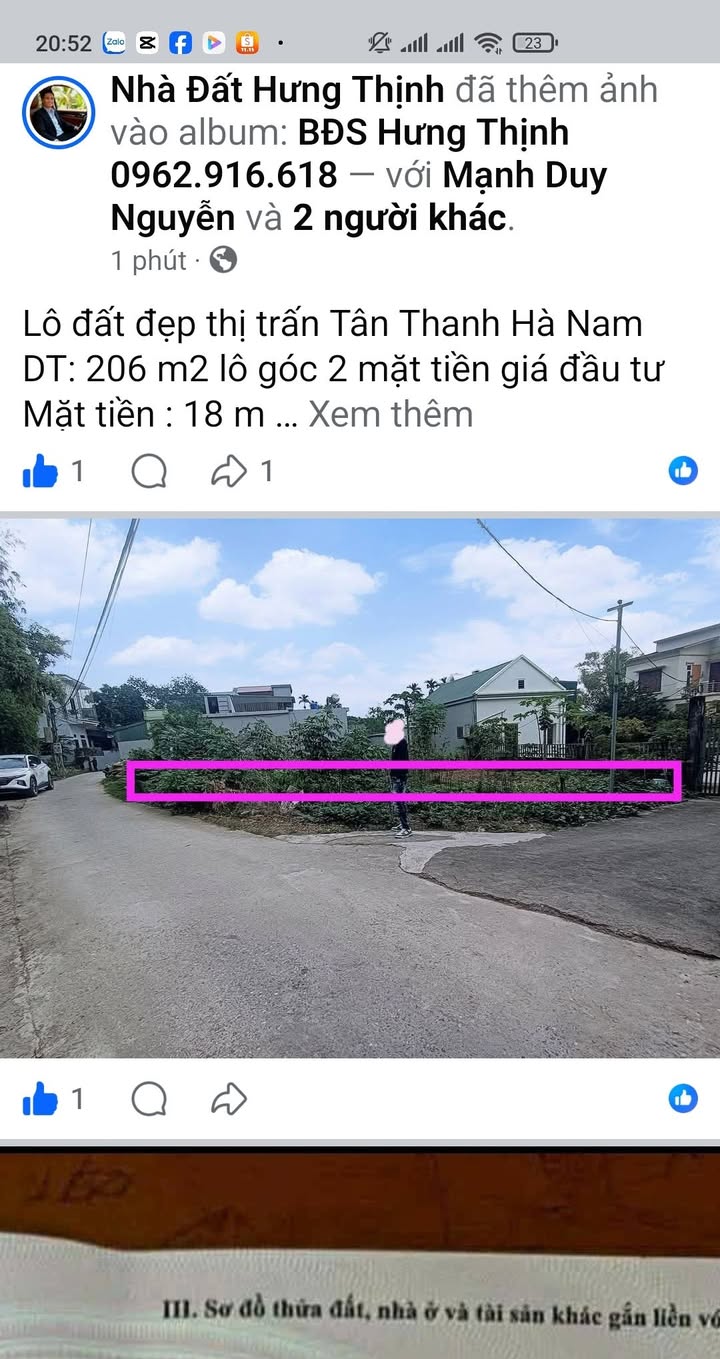 Đất nền lô góc Tân Thanh, Hà Nam 206m² giá 1 tỷ - Đầu tư sinh lời ngay!