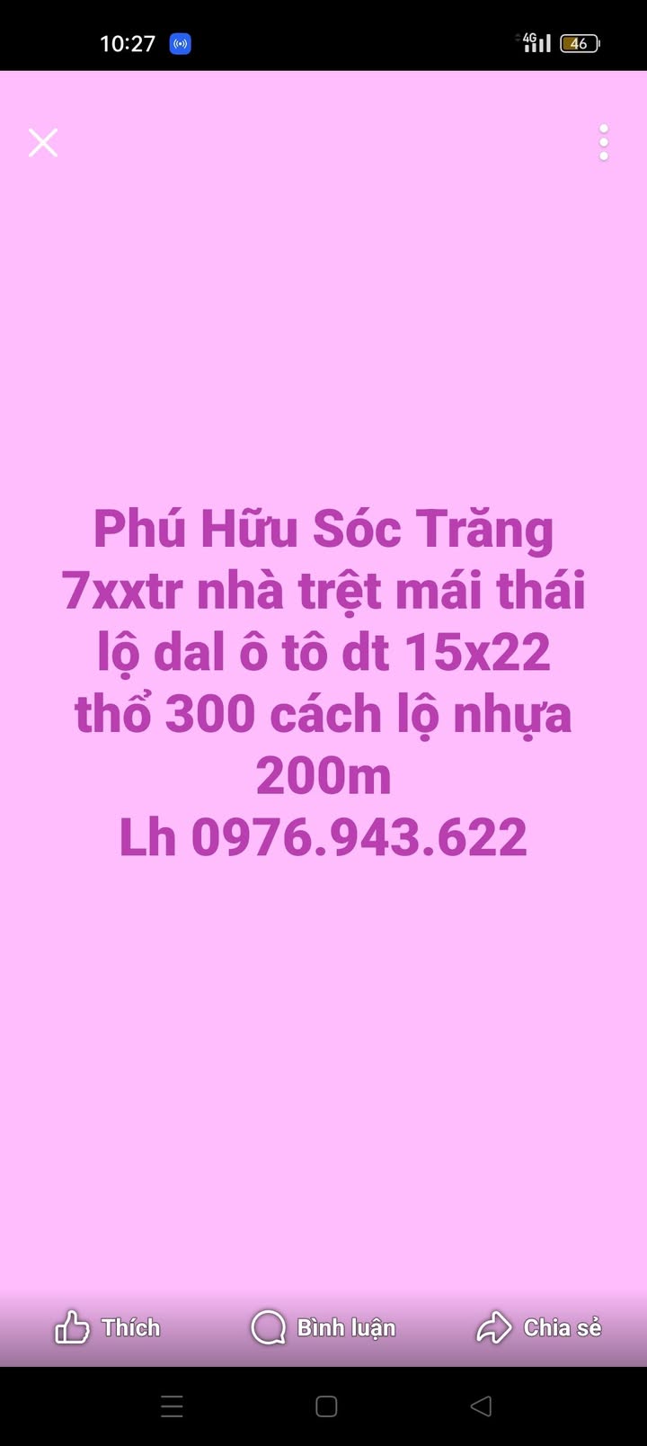 Nhà bán Phú Hữu Sóc Trăng 330m² giá 700 triệu - Mái thái đẹp, ô tô vào tận nhà!