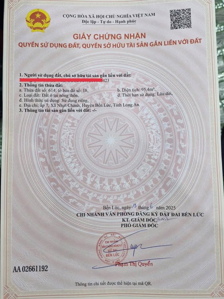 Đất nền góc đường ấp 7 Nhựt Chánh, Bến Lức 95m² giá chỉ 550 triệu - Cơ hội đầu tư hấp dẫn!