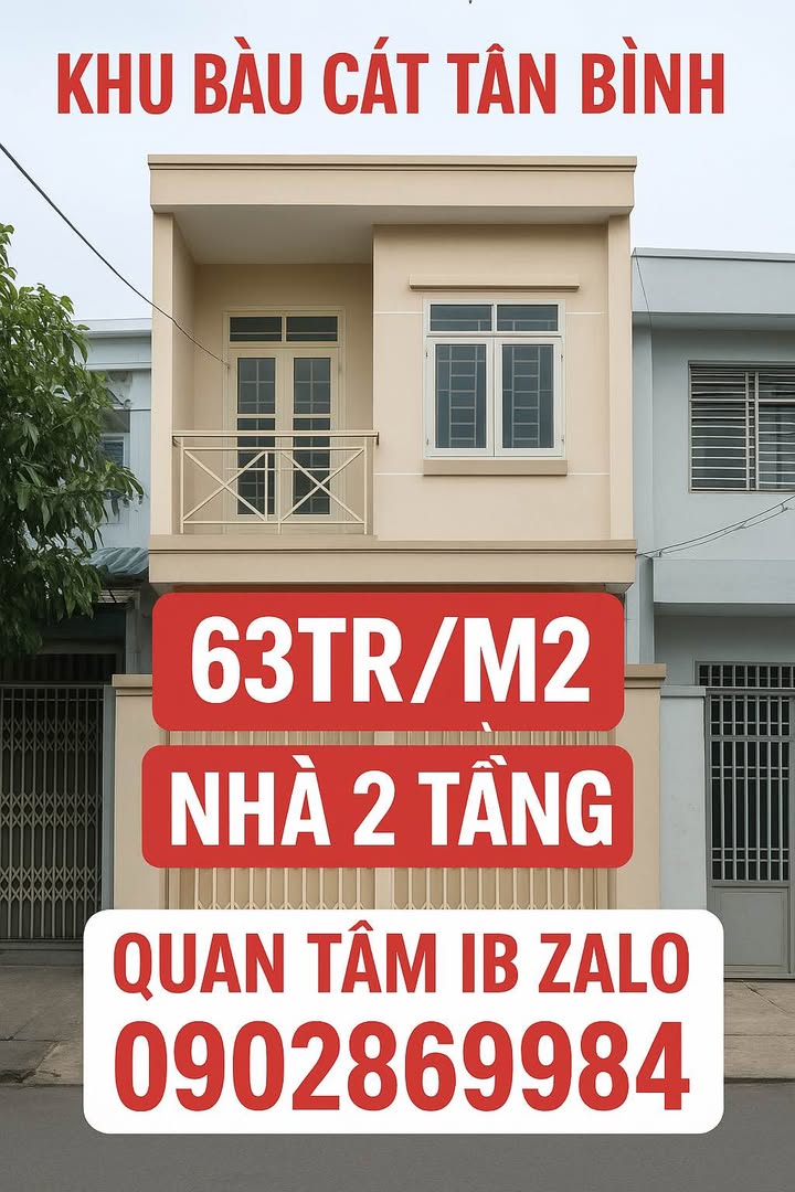Nhà 2 Tầng Khu Bàu Cát Tân Bình 129m² giá 8.157 tỷ - Cơ hội đầu tư hấp dẫn!