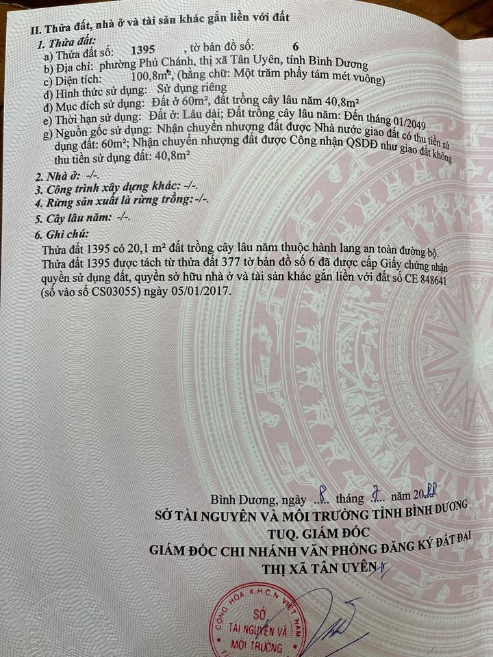 Đất nền Phú Chánh Tân Uyên 100m² giá 2 tỷ - Đường thông tứ hướng