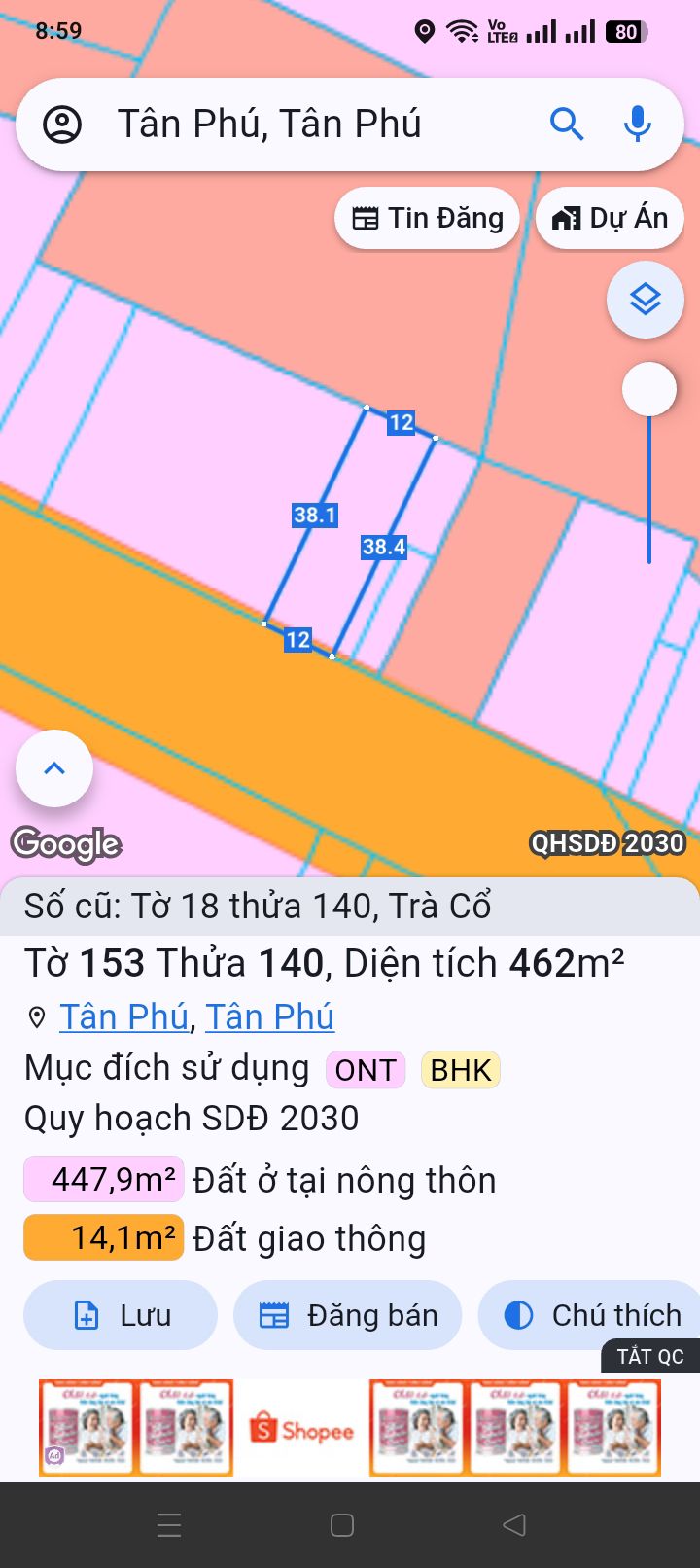 Đất mặt tiền khu du lịch Suối Mơ, Tân Phú 456m² giá 2 tỷ - Cơ hội đầu tư hiếm có!