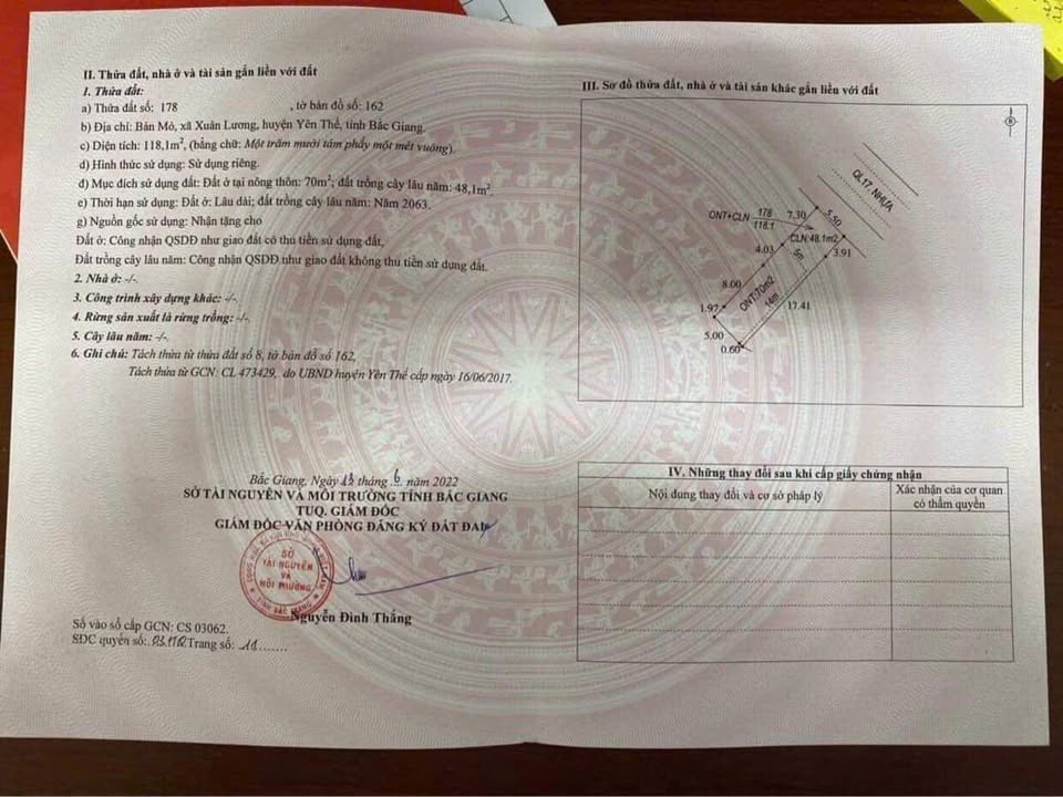 Đất thổ cư Xuân Lương Yên Thế 100m² giá chỉ 1 tỷ - Cơ hội đầu tư hấp dẫn!