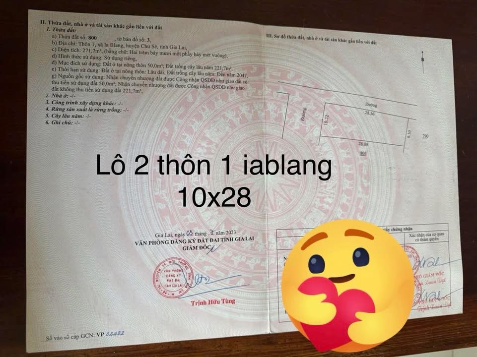 Đất thổ cư 280m² xã Ia Blang, giá 630 triệu - Đường bê tông thông thoáng!