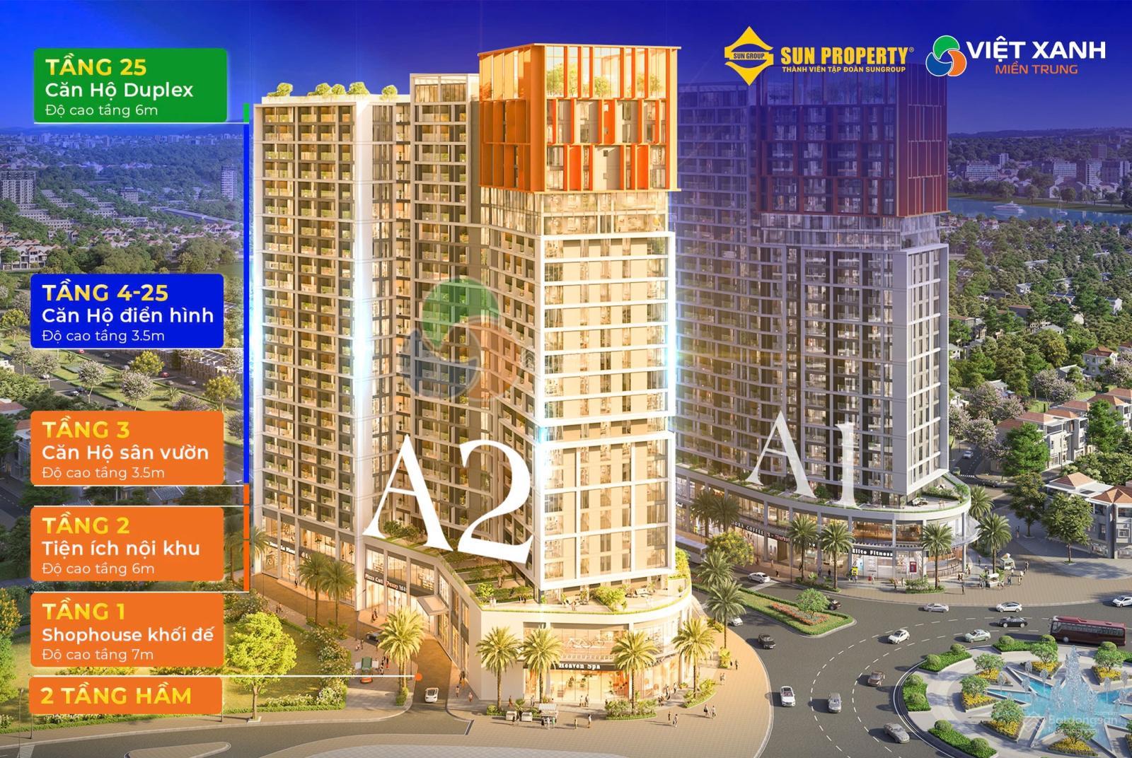 Căn hộ 1PN+ tòa A2 Cora Tower Đà Nẵng 58m² giá 2.7 tỷ - Chiết khấu lên đến 19%!