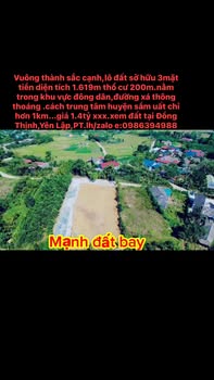 Lô đất 1.619,8m² tại Đồng Thịnh, Yên Lập - Giá chỉ 1.4 tỷ, thổ cư 200m²!