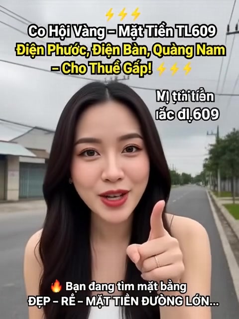 Mặt tiền TL609, Điện Phước, Điện Bàn – Cho thuê gấp 100m² – Cơ hội kinh doanh tuyệt vời!