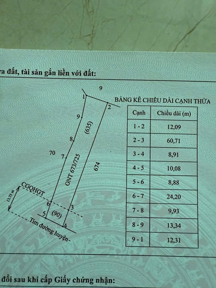 Đất thổ cư 725m² xã Quan Thành, giá chỉ 2 tỷ - Cơ hội đầu tư tốt!