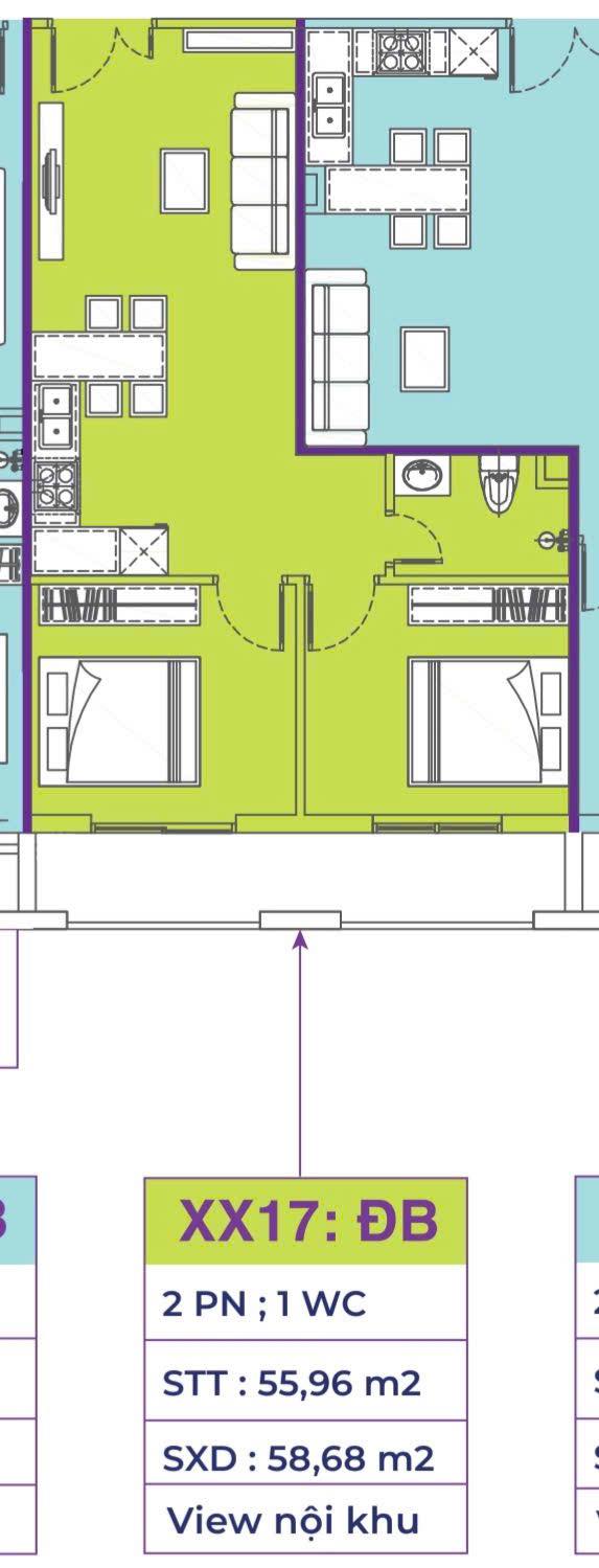 Căn hộ chung cư Quảng Thành Thanh Hóa 58m² giá 1.2 tỷ - Chính chủ bán gấp!