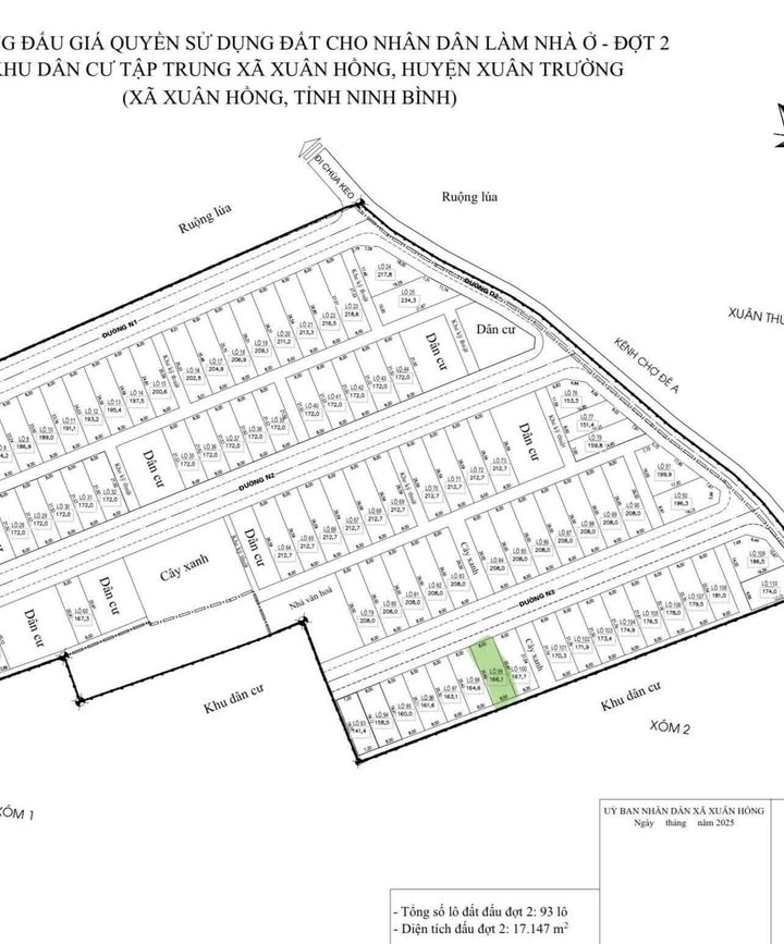 Đất nền Xuân Hồng, Xuân Trường 166m² giá 1.2 tỷ - Vị trí đẹp, pháp lý rõ ràng!
