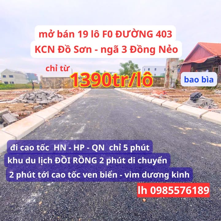 Đất nền Đồ Sơn Hải Phòng 57.5m² giá 1.39 tỷ - Cơ hội đầu tư sinh lời!