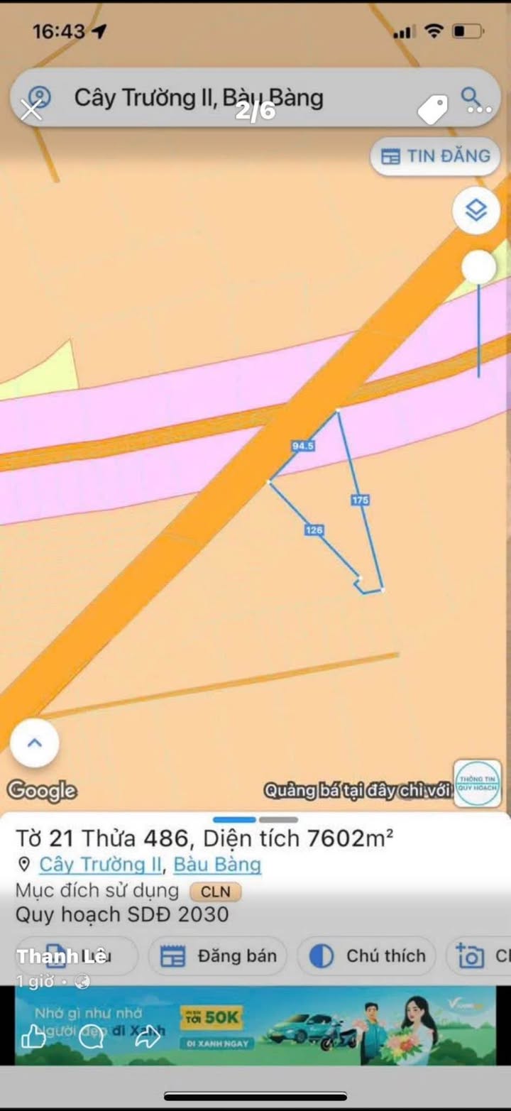 Đất mặt tiền đường Hồ Chí Minh, Bàu Bàng 7602m² - Giá chỉ 2 triệu/m², đầu tư sinh lời!