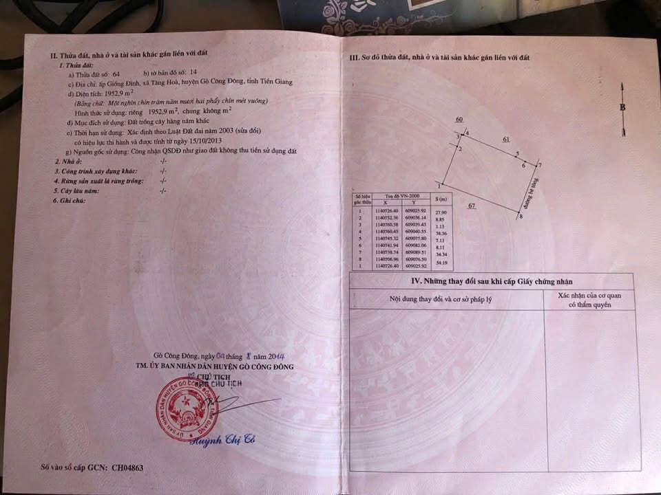 Đất nền ấp Giồng Đình 1944m² giá chỉ 2 tỷ - Cơ hội đầu tư hiếm có!