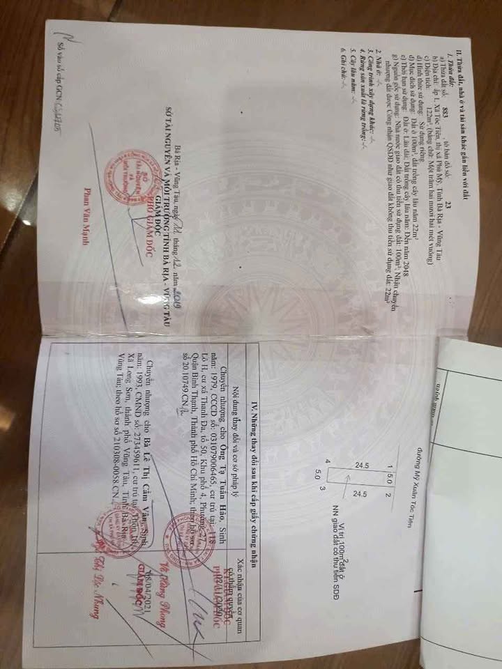 Đất nền 125m² đường Mỹ Xuân Tóc Tiên, Phú Mỹ - Sổ đỏ chính chủ, chỉ 1.65 tỷ!