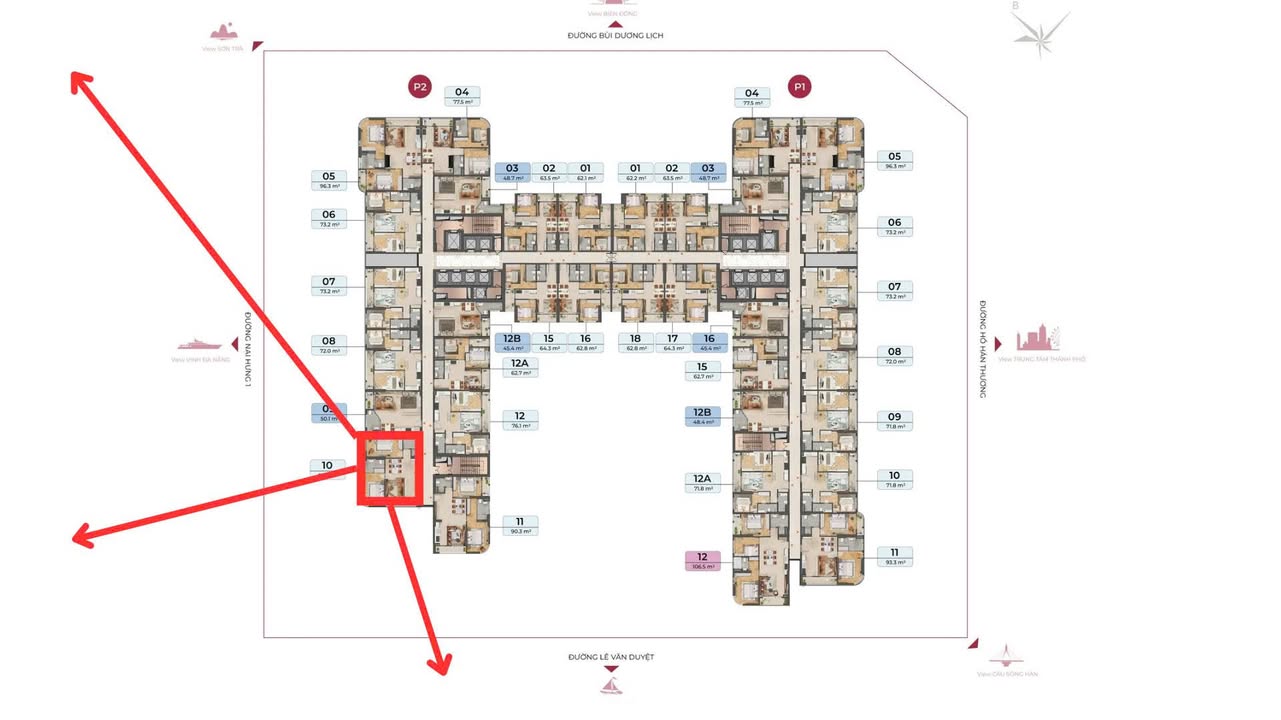 Căn hộ Peninsula Đà Nẵng 94m² giá 6.1 tỷ - Tầm nhìn tuyệt đẹp!