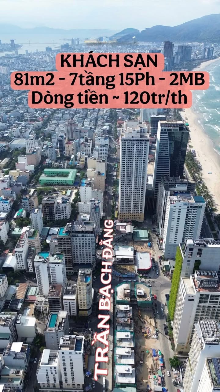 Khách sạn 7 tầng Trần Bạch Đằng Đà Nẵng 81m² giá 43 tỷ - Đầu tư sinh lời hấp dẫn!