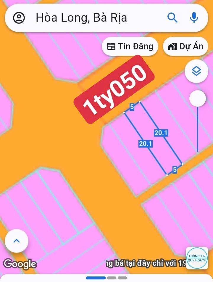 Đất thổ cư phường Tam Long, Bà Rịa 100m² giá 1.05 tỷ - Tiềm năng đầu tư sinh lời!