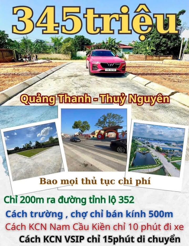 Lô đất thổ cư Quảng Thanh - Thủy Nguyên 60m² chỉ 345 triệu - Cơ hội đầu tư tuyệt vời!