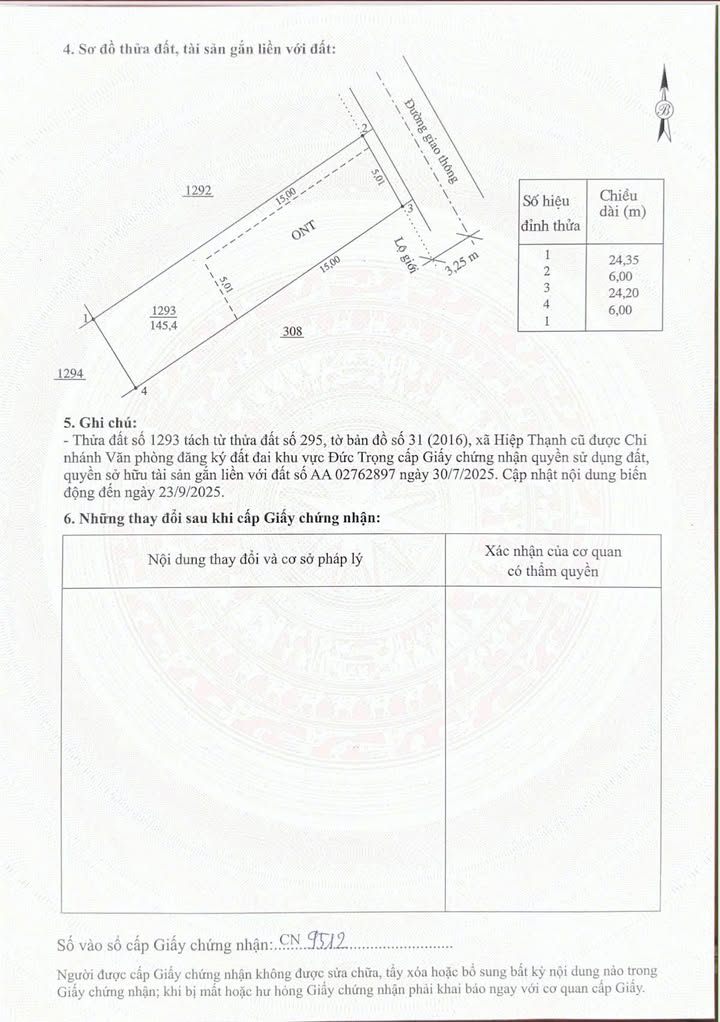 Đất thổ cư Hiệp Thạnh, Đức Trọng 144m² giá 1,65 tỷ - Đất cao ráo, vuông vức!