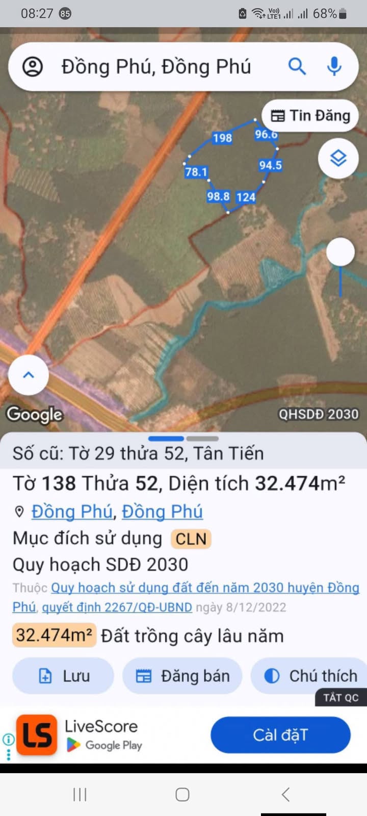 Đất cao su 3.2ha Đồng Phú - Mặt tiền 310m, giá thỏa thuận hấp dẫn!