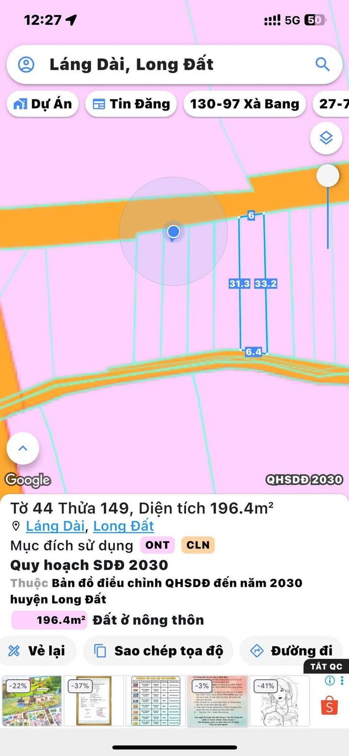 Đất nền Láng Dài - Bà Rịa - Vũng Tàu 198m² giá chỉ 1.5 tỷ - Cần bán gấp!