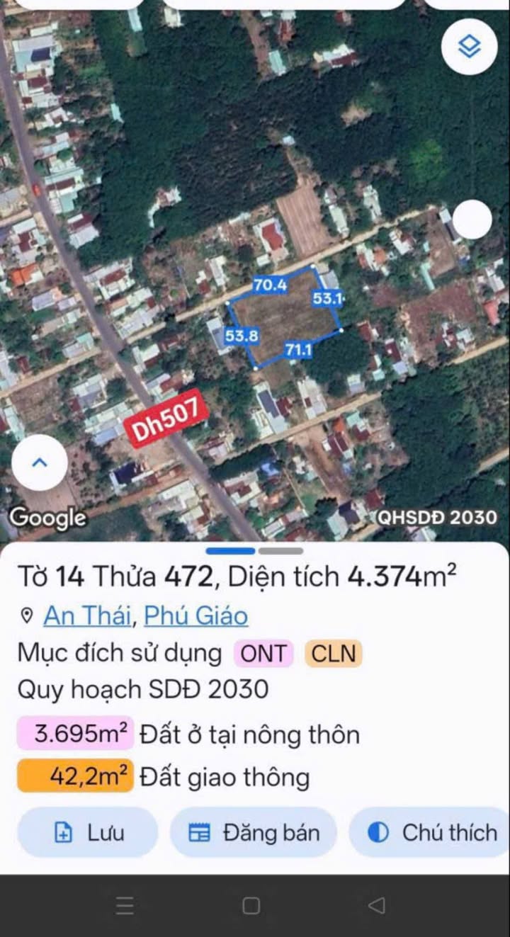 Đất nền An Thái 3710m² giá 4.41 tỷ - Cơ hội đầu tư sinh lời!