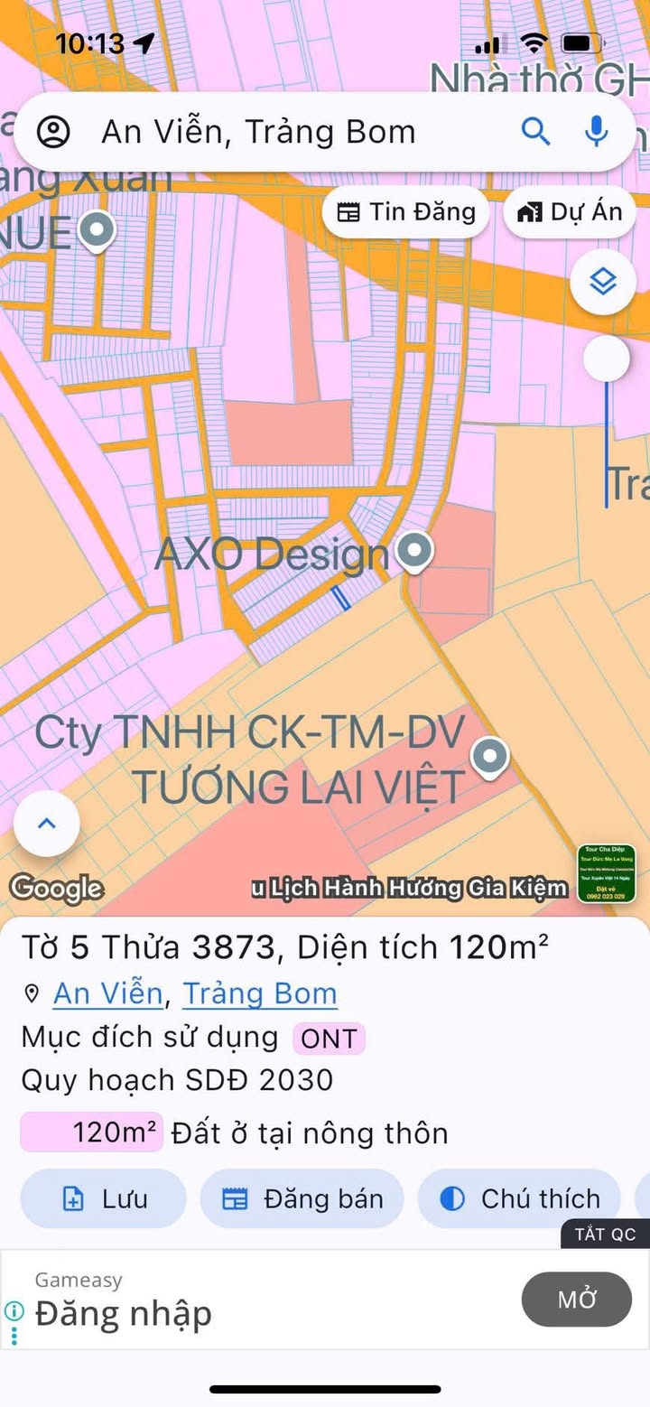 Đất thổ cư 120m² tại ấp 4 An Viễn giá 900 triệu - Cơ hội đầu tư tuyệt vời!