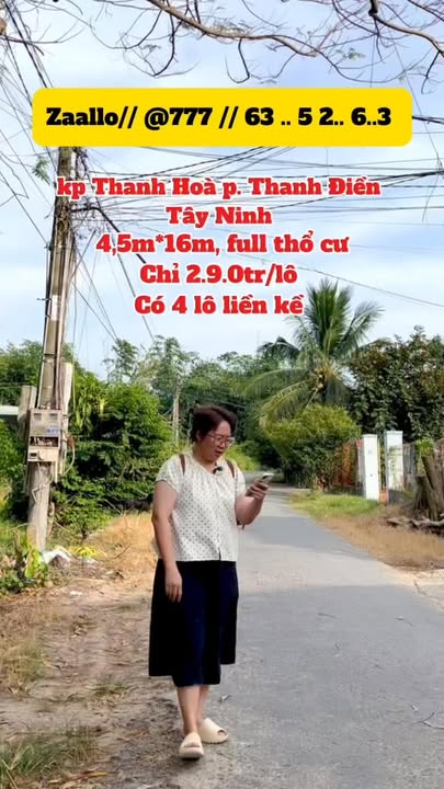 Đất chính chủ tại Thanh Hoà, Tây Ninh 72m² giá chỉ 290 triệu - Đầu tư sinh lời ngay!