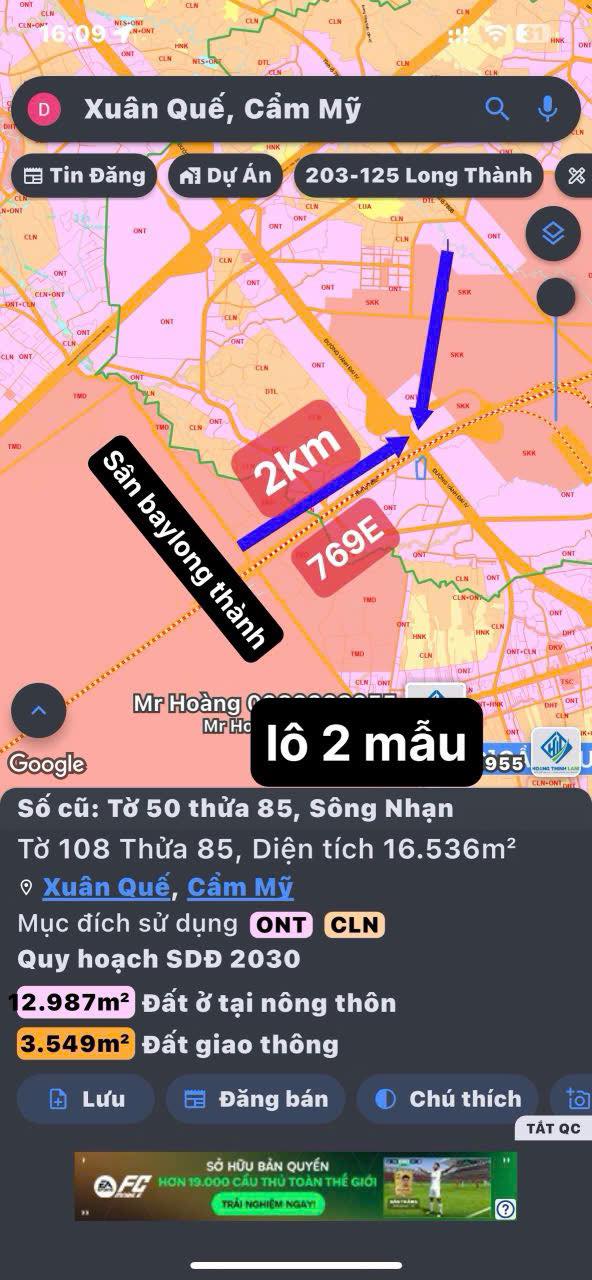 Đất nền mặt tiền Hương Lộ 10, Long Thành 20.000m² giá 90 tỷ - Cơ hội đầu tư sinh lời!