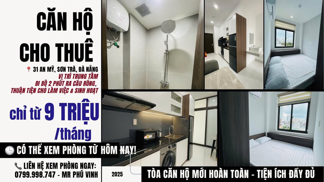 Căn hộ cho thuê tại 31 An Mỹ, Sơn Trà - Chỉ từ 9 triệu/tháng - Gần Cầu Rồng!