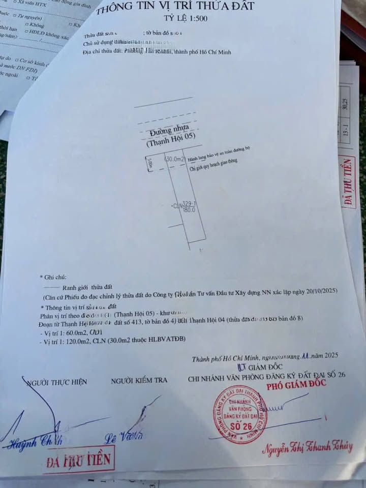 Đất thổ cư Thạnh Hội 180m² giá 2.29 tỷ - Cần bán gấp!