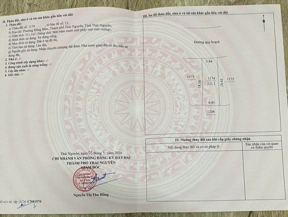 Đất nền Đồng Bẩm Thái Nguyên 111m² - Lô đất đẹp không tì vết!