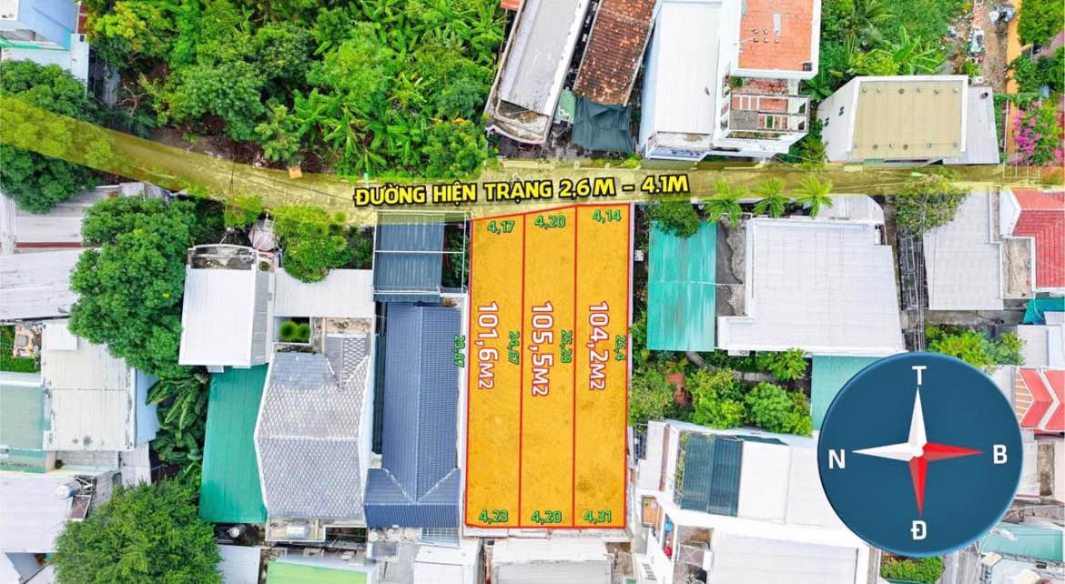 Đất nền hẻm Trần Quang Diệu, Bắc Nha Trang 311.3m² - Sổ hồng từng lô, giá chỉ 3 tỷ 752 triệu!