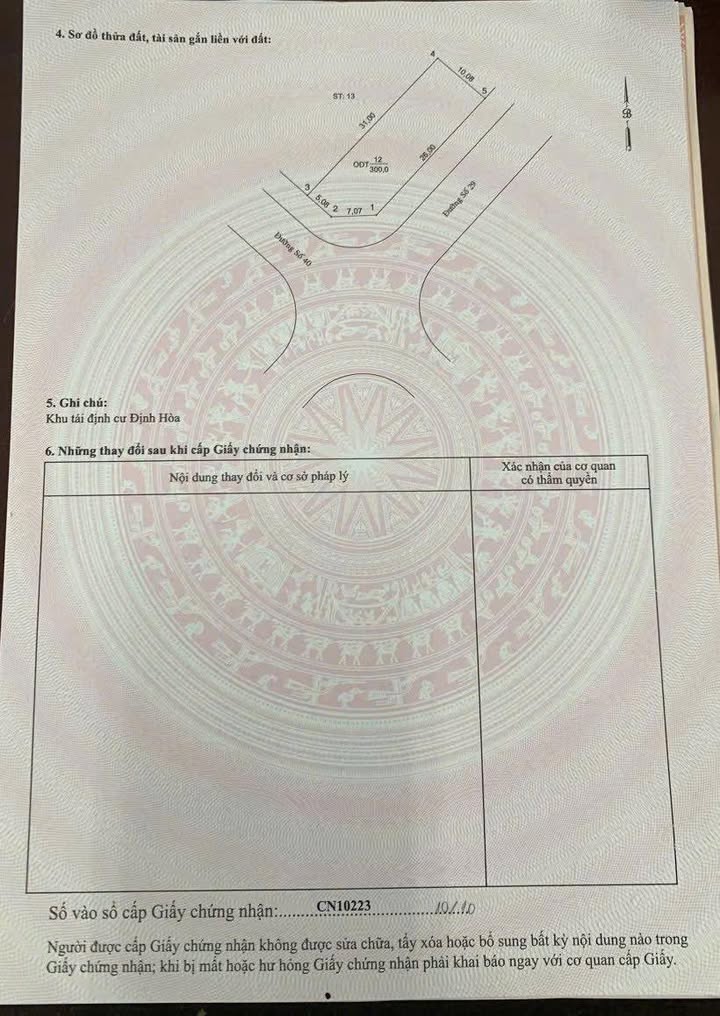 Đất nền Định Hòa Thủ Dầu Một 300m² giá 7.5 tỷ - Sổ đỏ chính chủ, thương lượng!