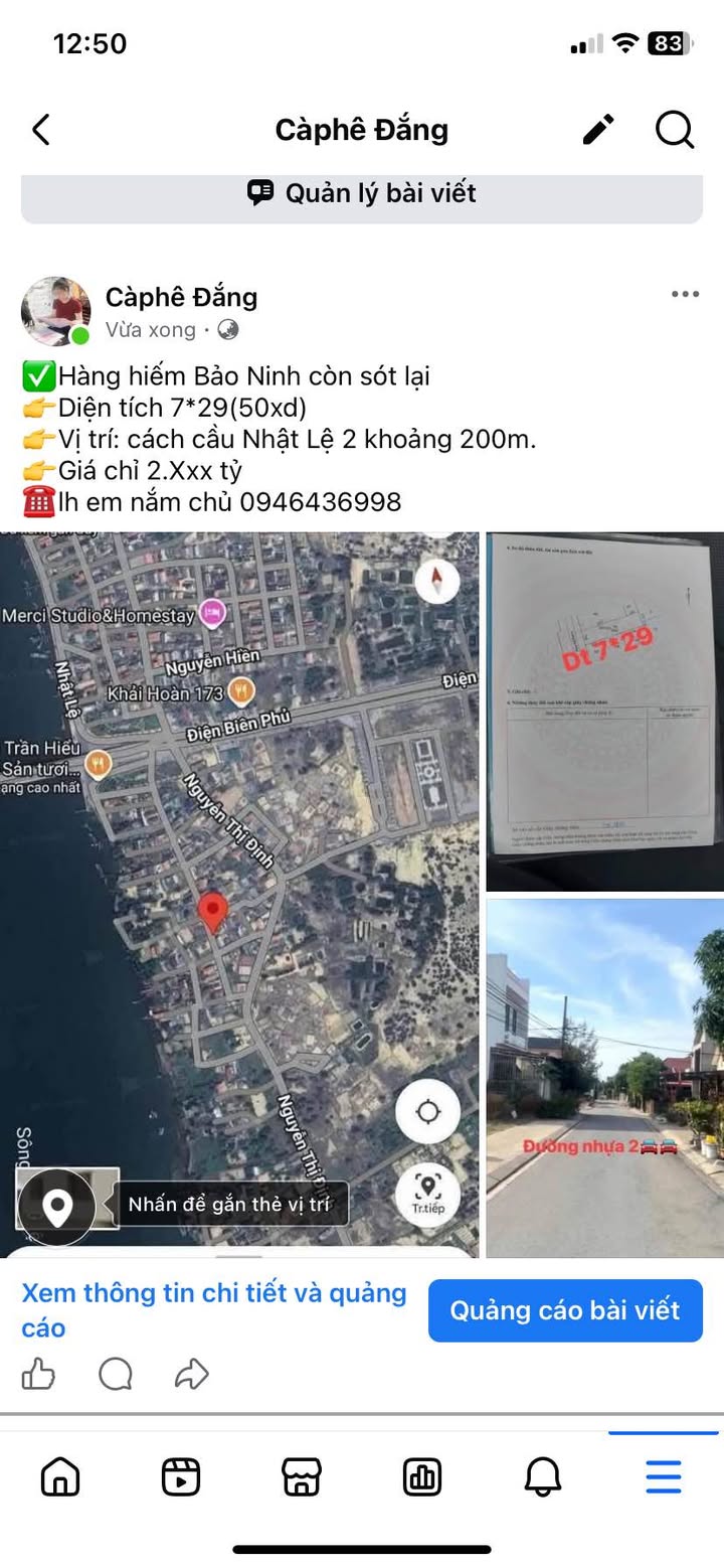 Đất Bảo Ninh Đồng Hới 203m² giá 2 tỷ - Cơ hội đầu tư hiếm có!