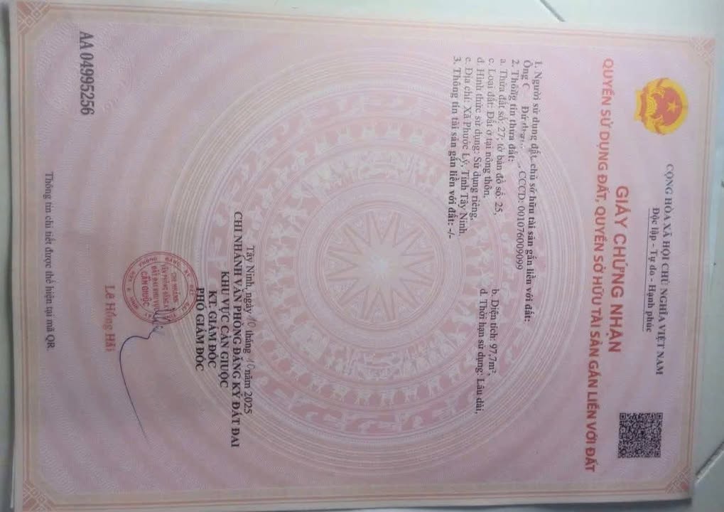 Đất thổ cư 100m² xã Phước Lý, Cần Giuộc - Giá chỉ 1.35 tỷ, cơ hội đầu tư tuyệt vời!