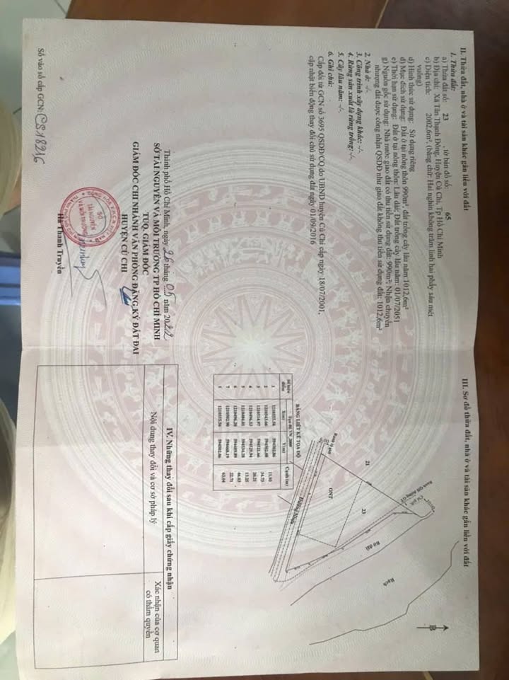 Đất góc 2 mặt tiền đường 107 và 111, xã Tân Thạnh Đông, Củ Chi - 2002m², giá thương lượng hấp dẫn!