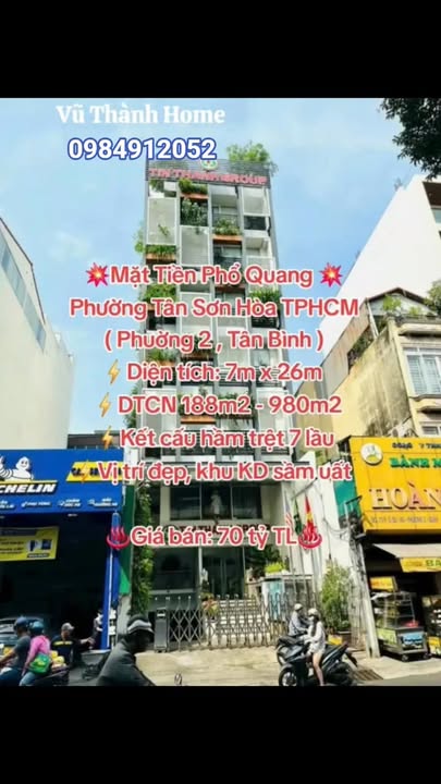 FrontHouse Mặt Tiền Phổ Quang, Tân Sơn Hòa, 188m² giá 70 tỷ - Khu KD sầm uất!