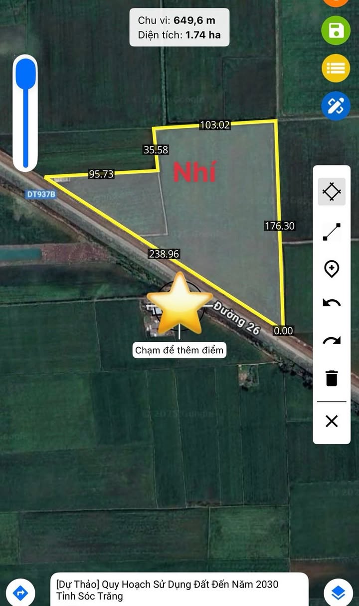 Đất nền Thạnh Trị, Sóc Trăng 14.827m² giá 12 tỷ - Mặt tiền trục phát triển Đông Tây!