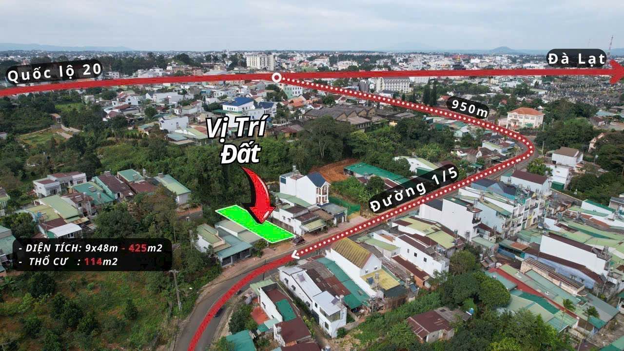 Đất nền B'Lao Bảo Lộc 432m² giá 5.7 tỷ - Thích hợp kinh doanh