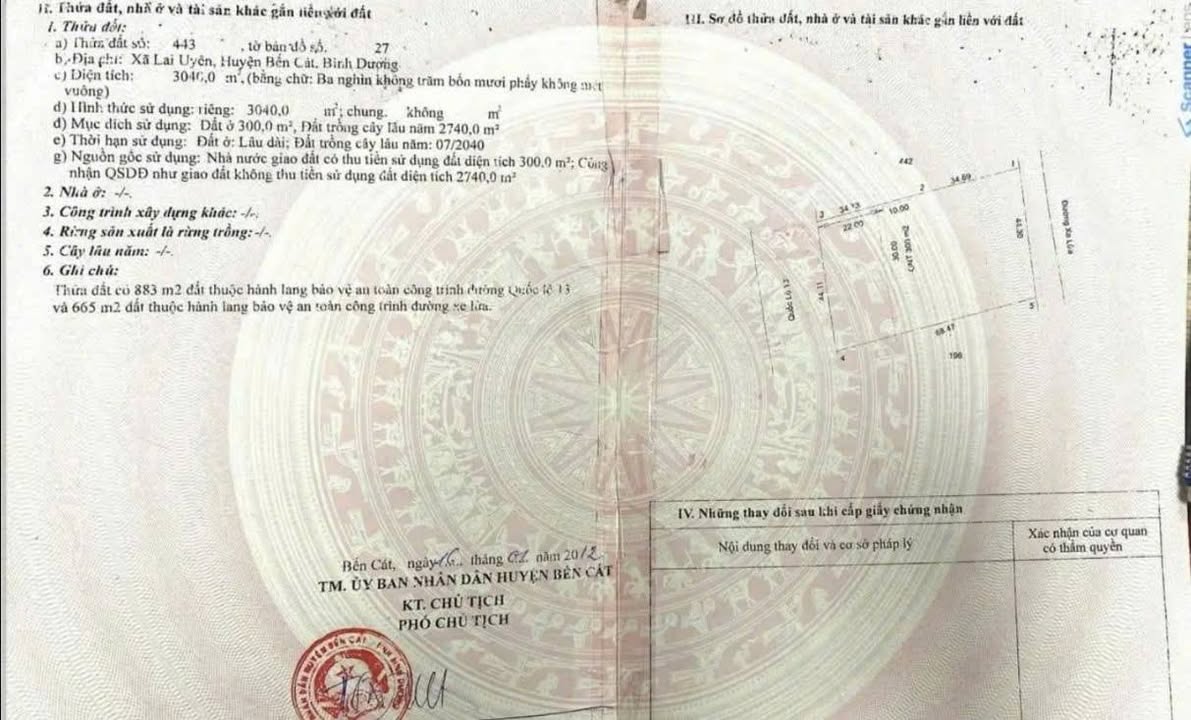 Đất nền Bàu Bàng 3040m² giá 28 tỷ - Vị trí kinh doanh lý tưởng!