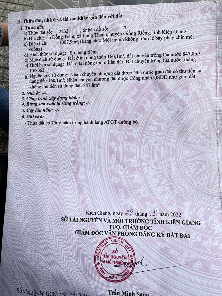 Đất thổ cư 1.000m² đường tuyến Tránh Long Thạnh - Giá chỉ 3 tỷ thương lượng!