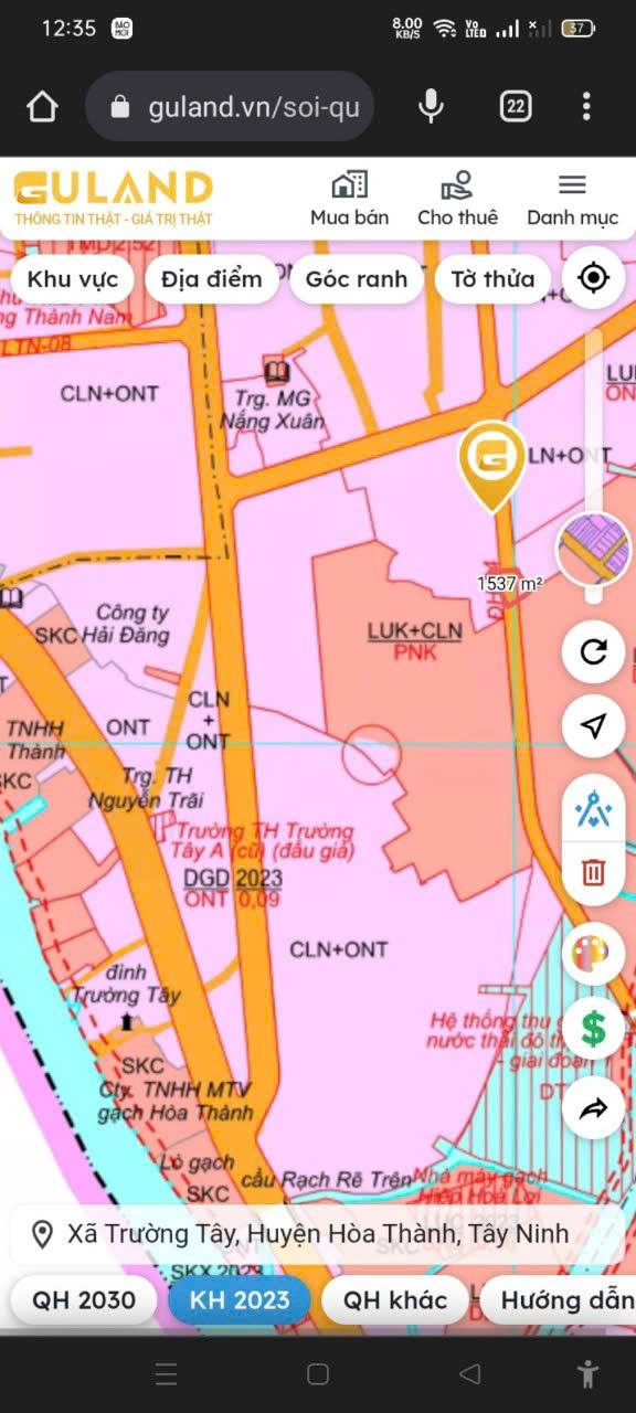 Đất nền đường Trần Phú, phường Long Hoa 2484m² giá chỉ 3.123 tỷ - Sổ hồng chính chủ!