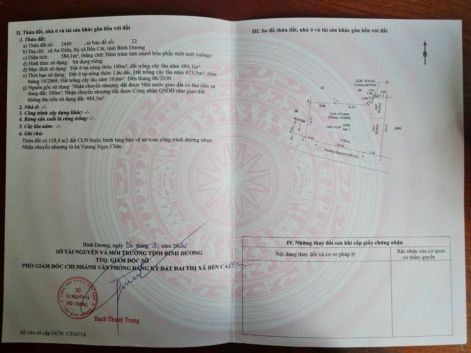 Đất thổ cư 60m² mặt tiền nhựa 6m An Điền Bến Cát - Chính chủ bán gấp!