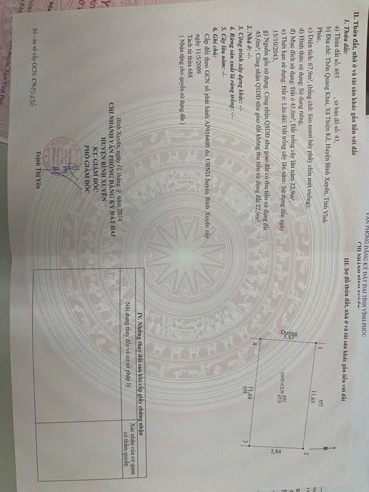 Đất nền Thủ phủ KCN Thiện Kế, Bình Xuyên - 68m² chỉ 1.4 tỷ - Tiềm năng sinh lời cao!